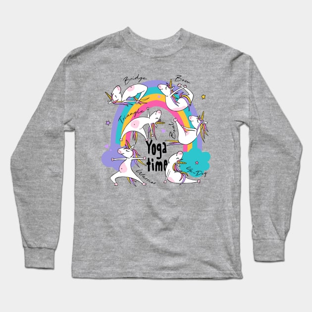 Yoga Time Long Sleeve T-Shirt by TheMythicalCreatures